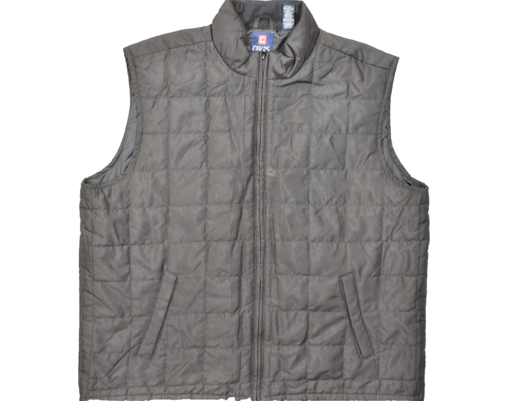 Chaps Men's XXL Black Quilted Full Zip Puffer Vest Outdoor Sleeveless Jacket